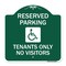 Signmission Reserved Parking Tenants No Visitors W/ Graphic, Green & White Alum Sign, 18" x 18", GW-1818-23005 A-DES-GW-1818-23005 - alternate 1